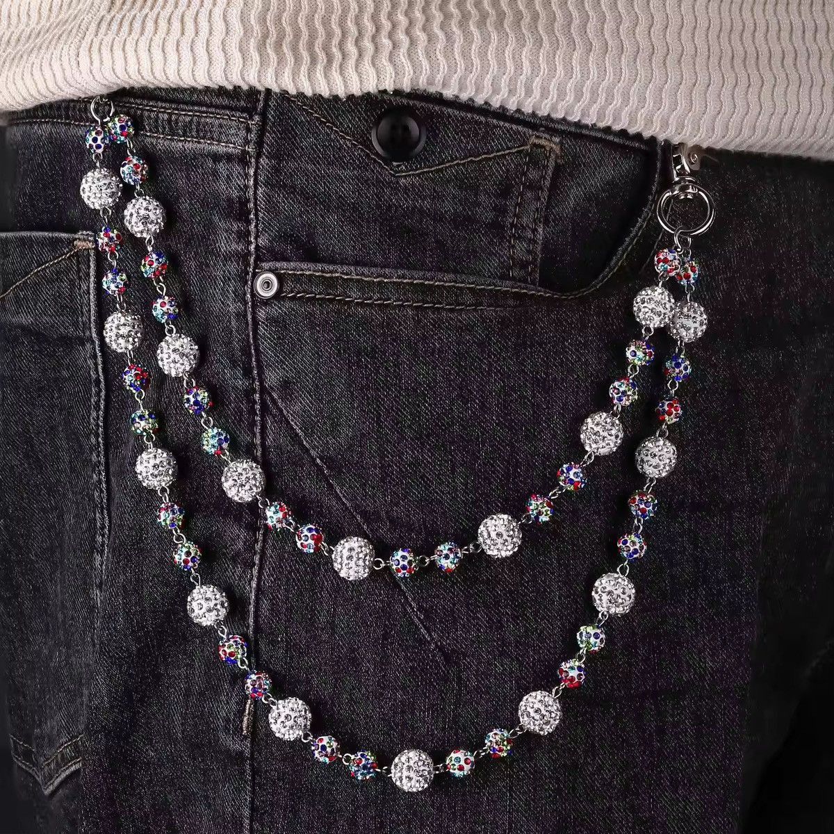 Jewelry Colorful Beaded Chain Keychain / Bag Strap Size ONE SIZE - 1 Thumbnail