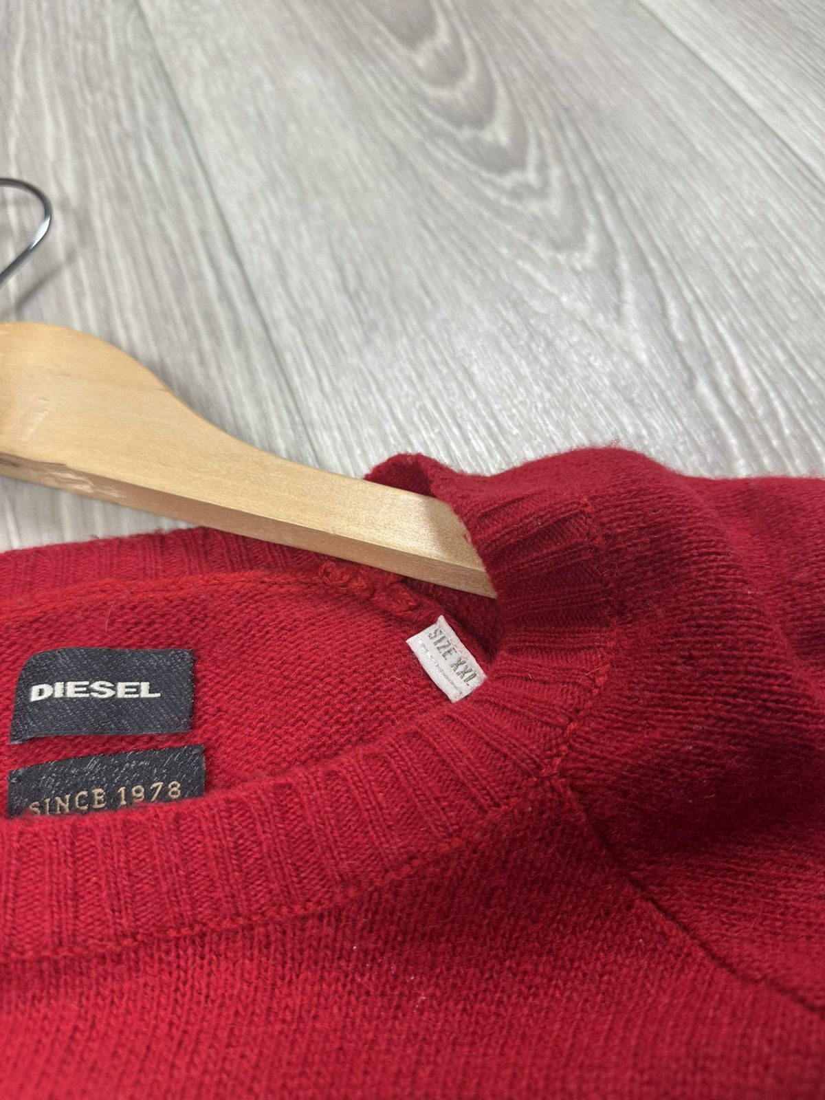 Diesel × Vintage Vintage DIESEL Wool Red Sweater Size US XXL / EU 58 / 5 - 12 Thumbnail
