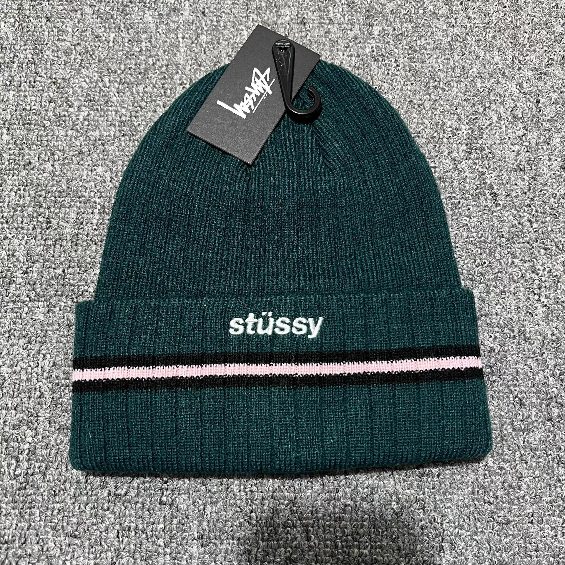 Stussy Stussy Striped Embroidered Logo Knit Beanie Q7 Size ONE SIZE - 3 Thumbnail