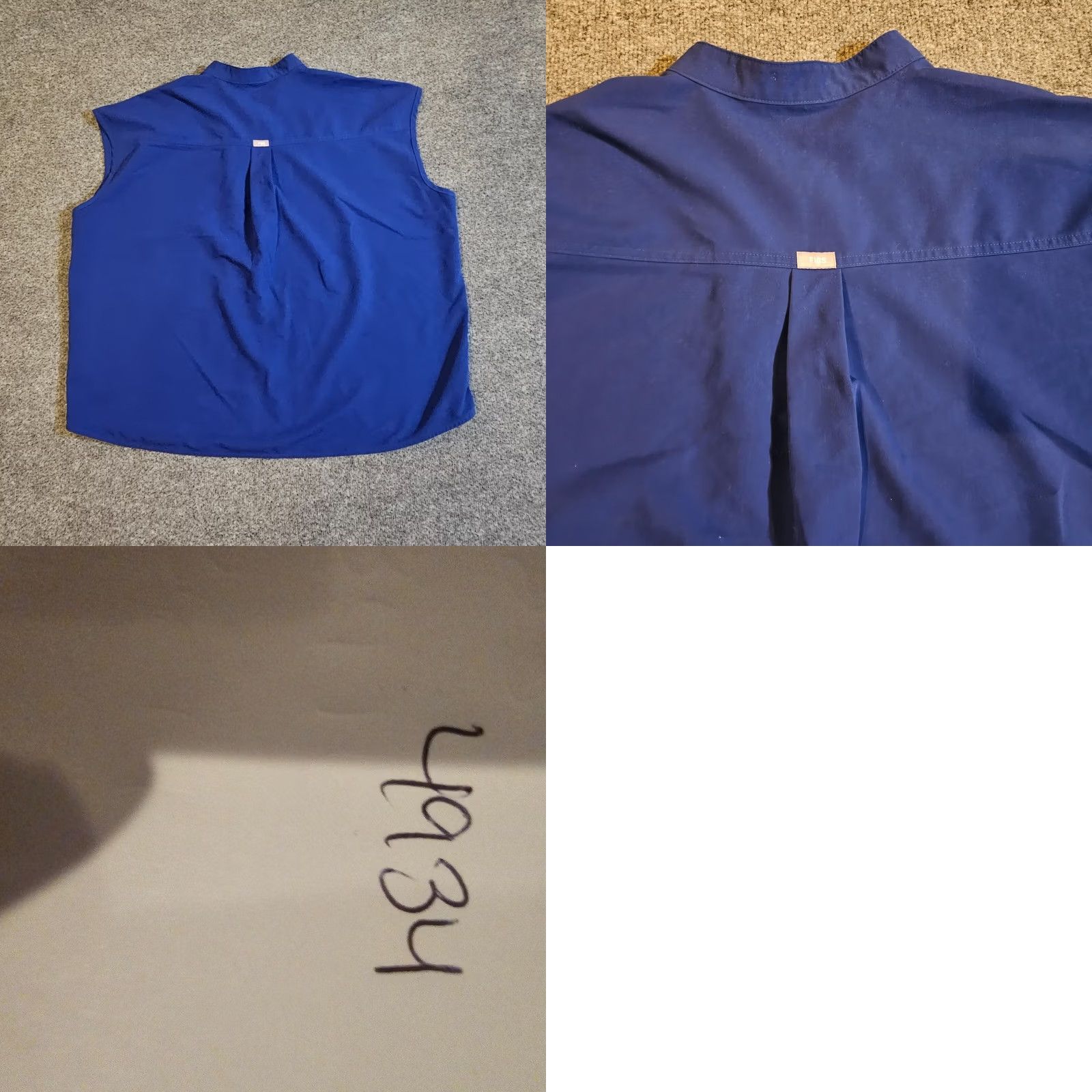 Vintage FIGS Top Womens XXL Blue Rafaela Sleeveless Stretch Pockets Medical Shirt Womens Size XXL / US 16-18 / IT 52-54 - 8 Thumbnail