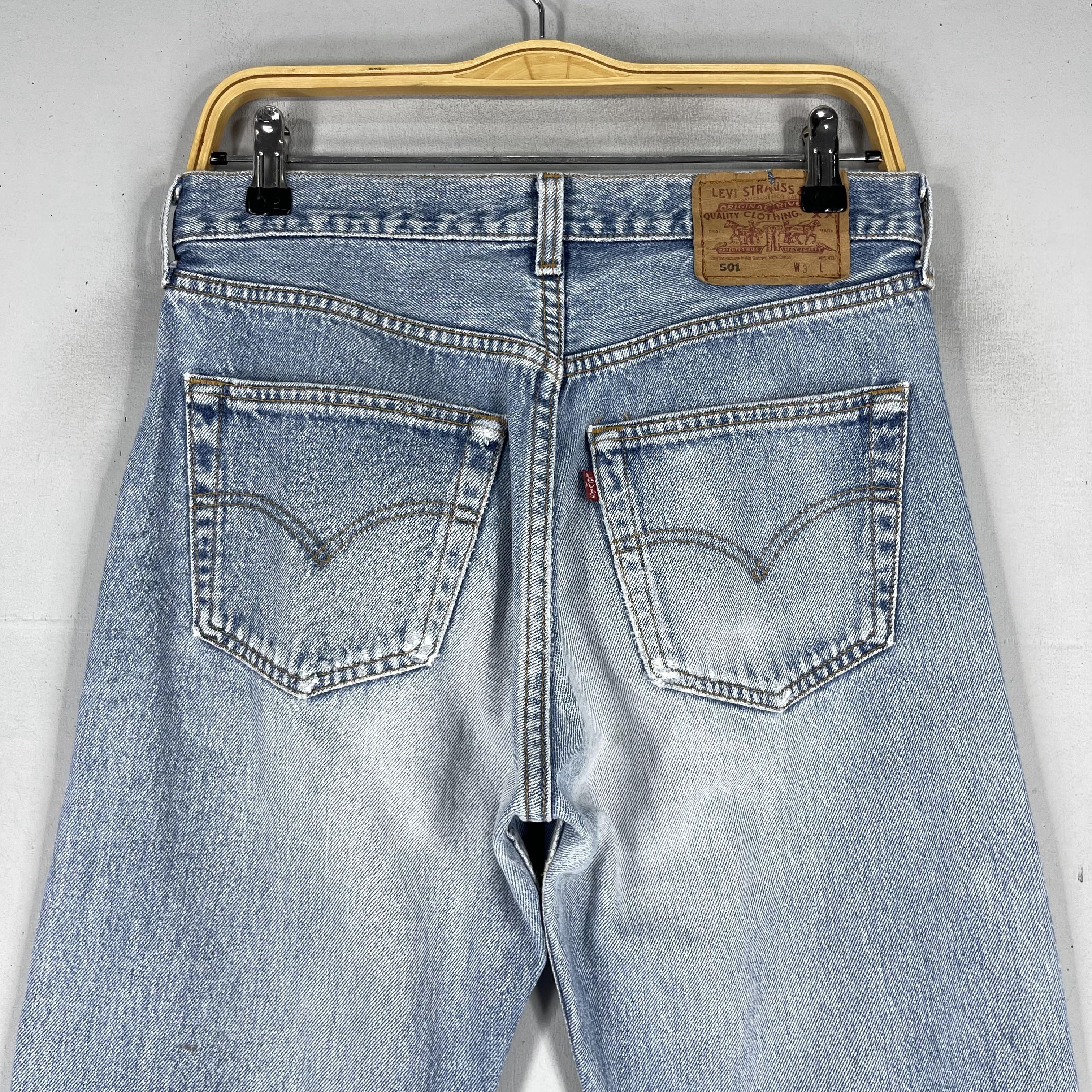 Levi's × Vintage Vintage 90s Levis 501 Rolling Stones Print Denim Jeans Size US 30 / EU 46 - 11 Thumbnail