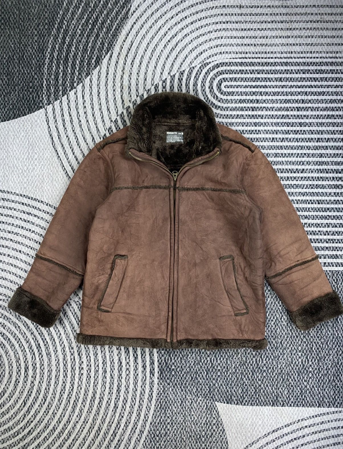 Japanese Brand Vintage Roushatte Faux Fur Lining Leather Suede Jacket Size US M / EU 48-50 / 2 - 1 Thumbnail