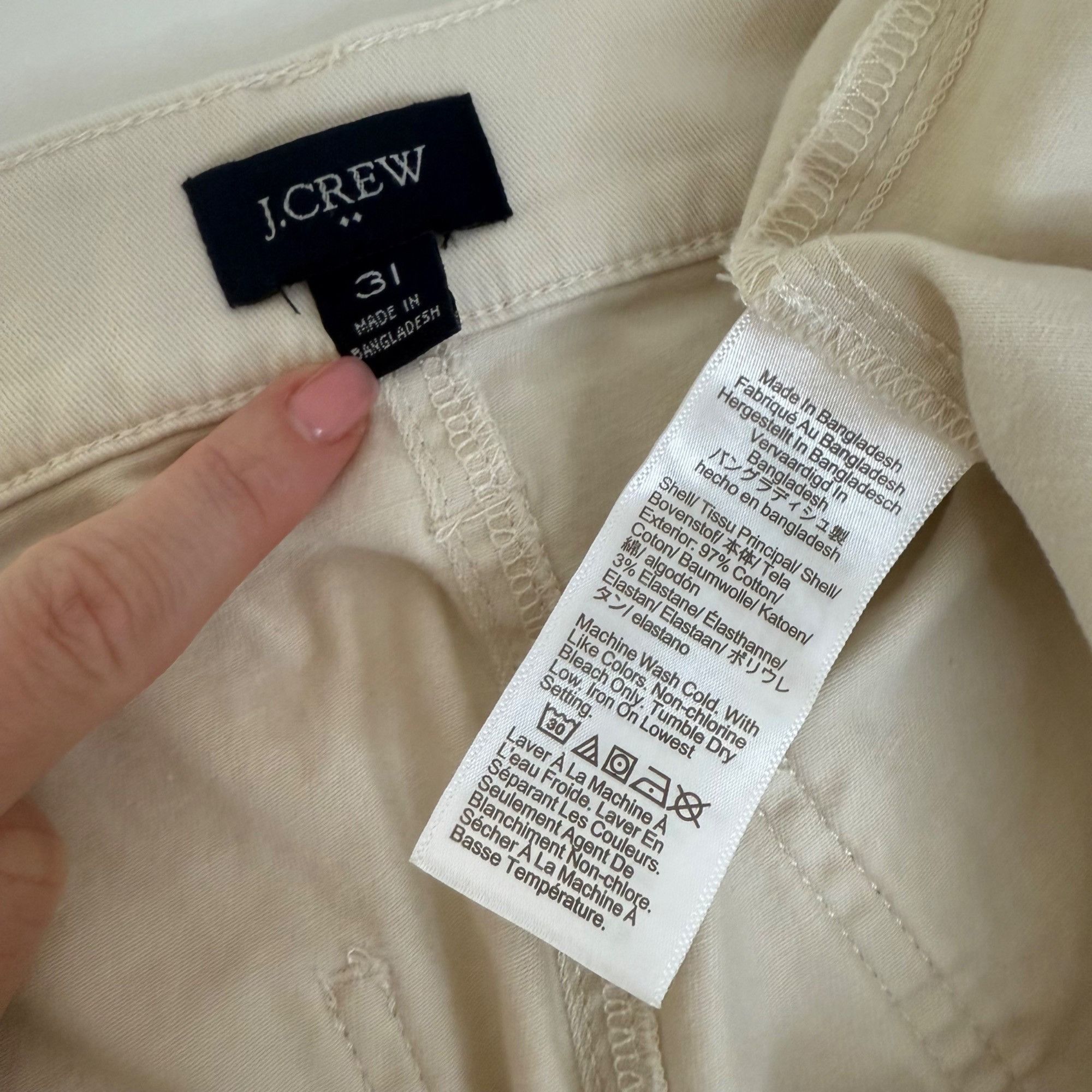 J.Crew J.Crew Womens Off-White Cotton Chino Shorts Size 31 Size 31" - 3 Thumbnail