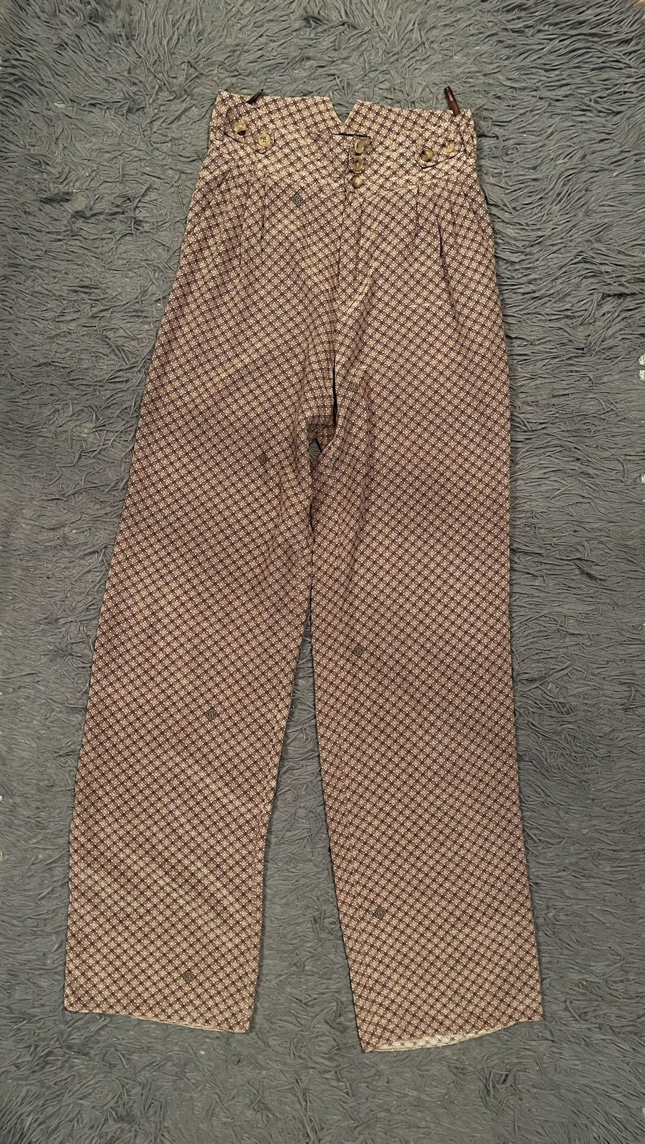image of Just Cavalli x Just Silk Roberto Cavalli 100% Silk Monogram Pattern Palazzo Pants in Pink, Women's 