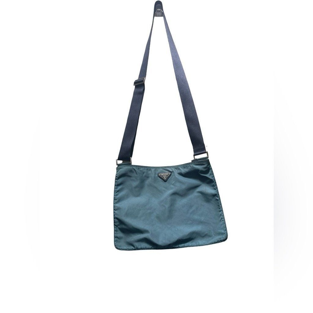 Prada Authentic PRADA Blue/Green Nylon Shoulder Crossbody Bag Adju Size ONE SIZE - 1 Thumbnail