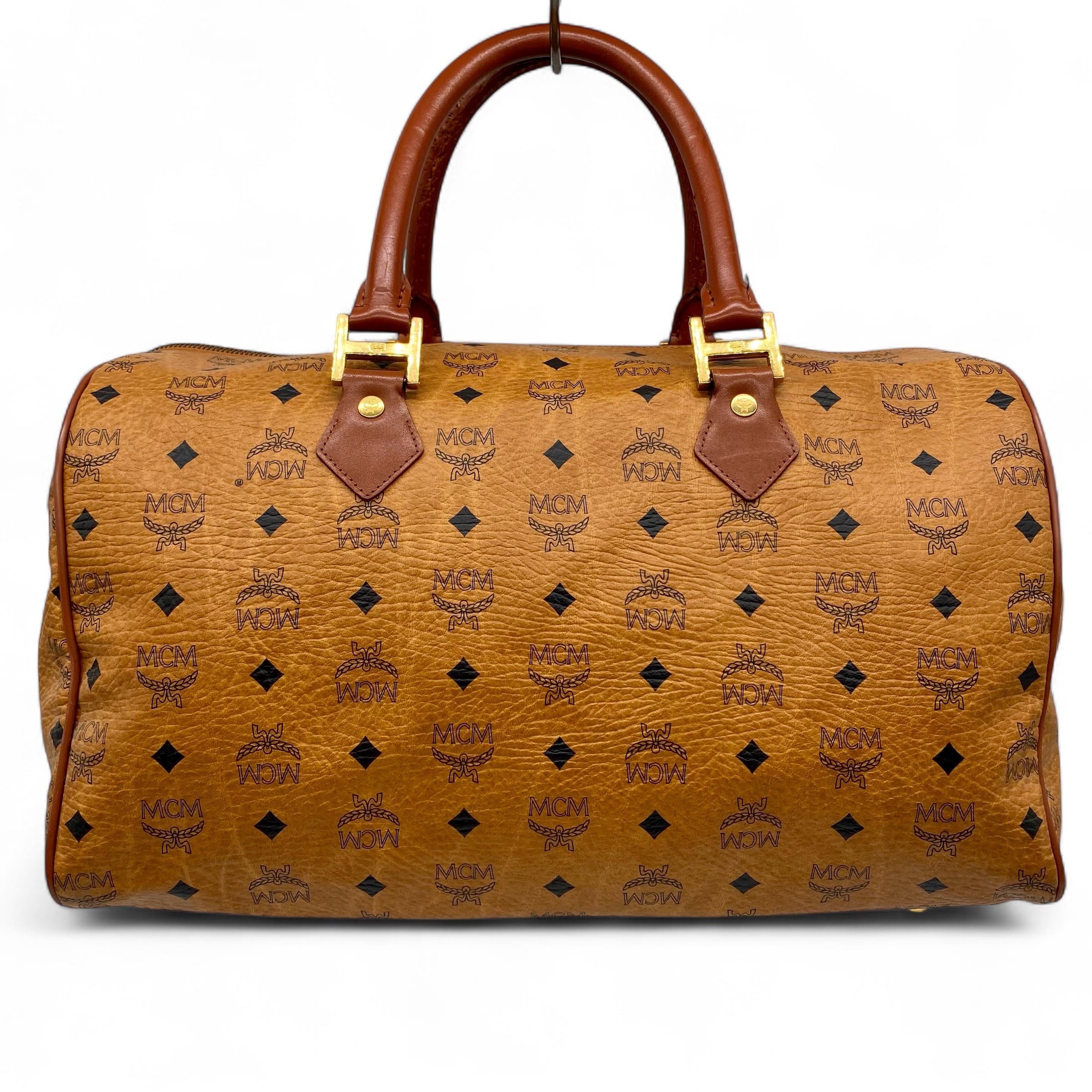MCM MCM Visetos Boston Bag Cognac Size ONE SIZE - 2 Thumbnail