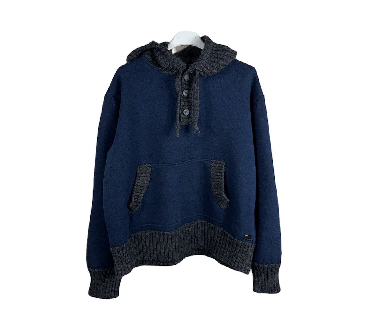 DAVID NAMAN David Mayer Naman hybrid wool cotton knit hoodie button up Size XL / US 12-14 / IT 48-50 - 1 Thumbnail