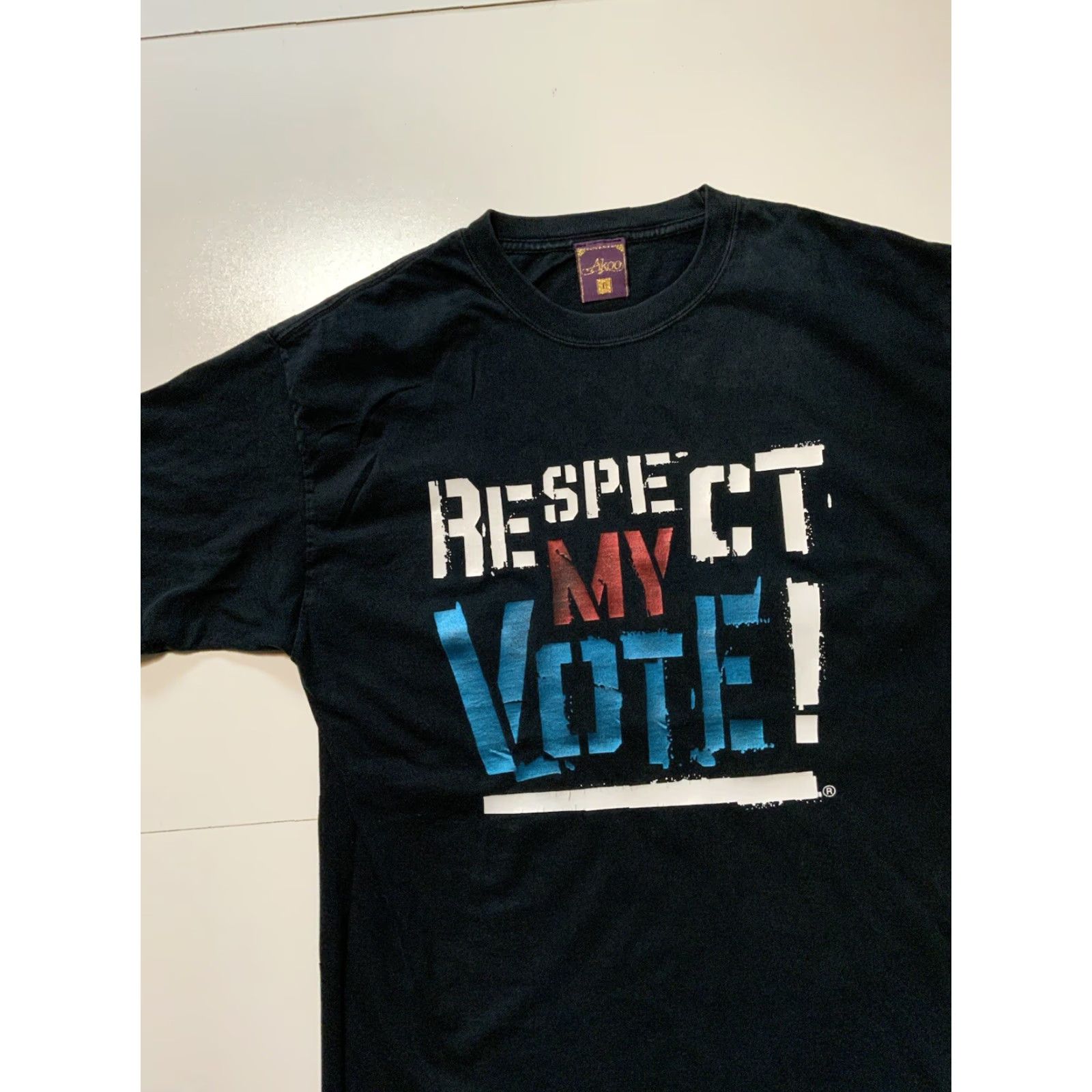 Vintage VINTAGE Akoo Respect My Vote 2008 Hip Hop Caucas Black Graphic S/S Crew T-Shirt Sz. L Mens Shirt L Black Hip Hop Votes 2008 Girls? Size US L / EU 52-54 / 3 - 3 Thumbnail