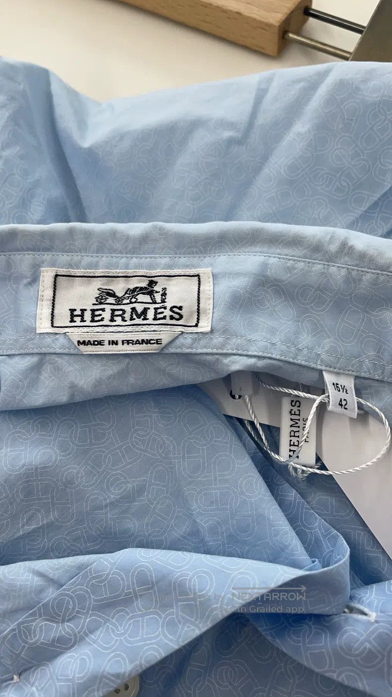 Hermes Hermes Blue long-sleeved shirt Size US XS / EU 42 / 0 - 3 Thumbnail