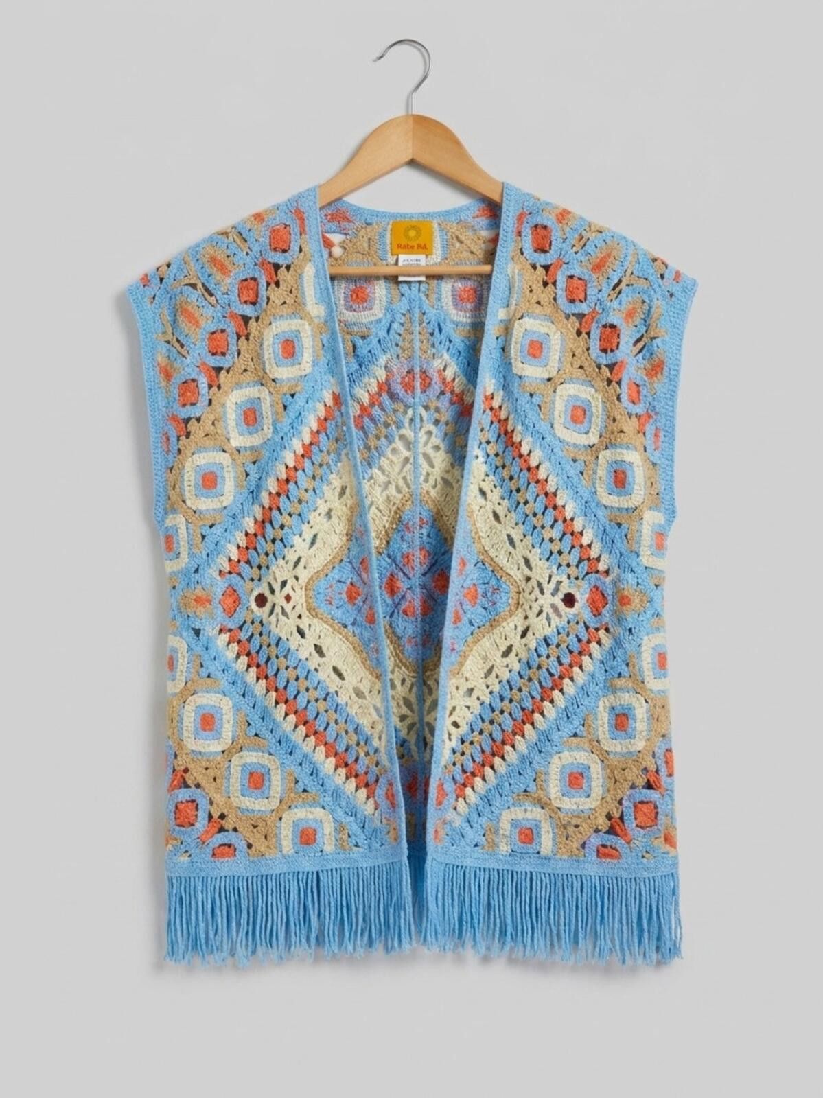 Other Ruby Rd. Crochet Vest in Light Blue, Cream & Coral Size S / US 4 / IT 40 - 1 Thumbnail