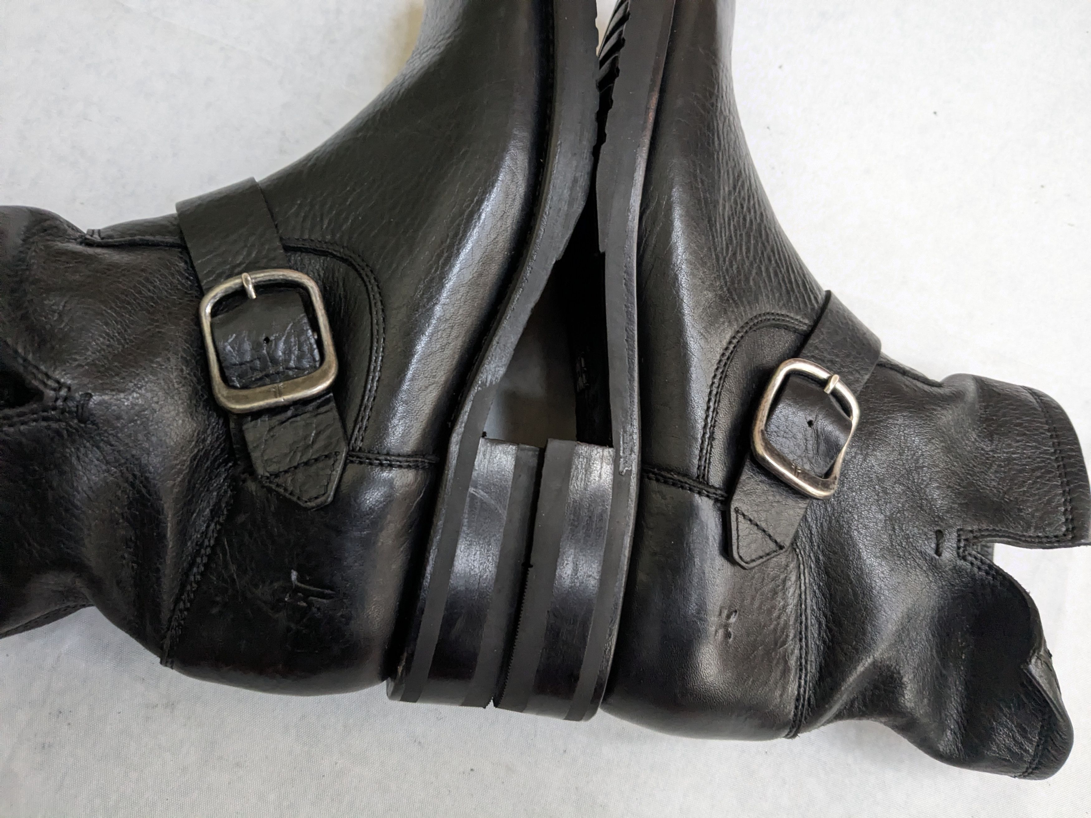 Frye Frye Engineer Boots Black Leather 7 Buckle Size US 7 / EU 40 - 10 Thumbnail