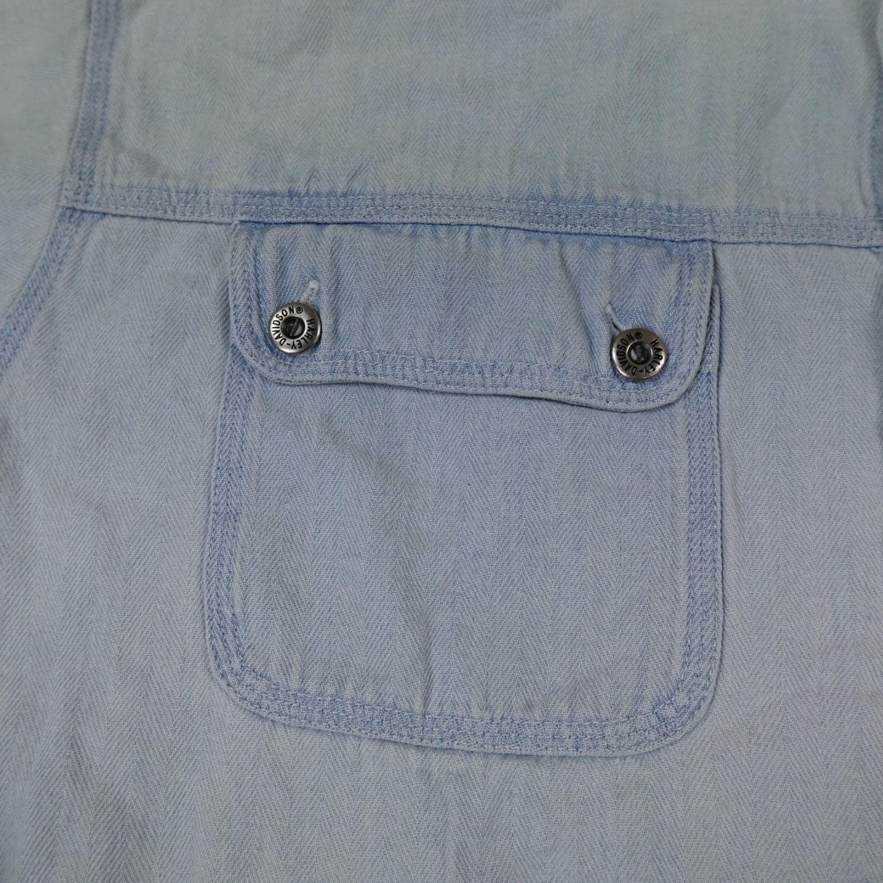 Harley Davidson Harley-Davidson Shirt Mens L Blue Denim Chambray Motorcycle Biker Shacket Shirt Mens Large Denim Chambray Harley-Davidson Size US L / EU 52-54 / 3 - 4 Thumbnail