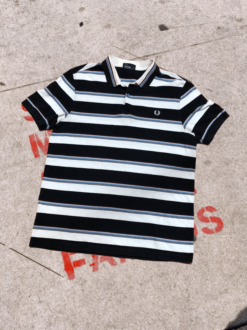 Fred Perry Vintage Y2K FRED PERRY polo t-shirt striped BASIC LOGO Size US XL / EU 56 / 4 - 1 Thumbnail