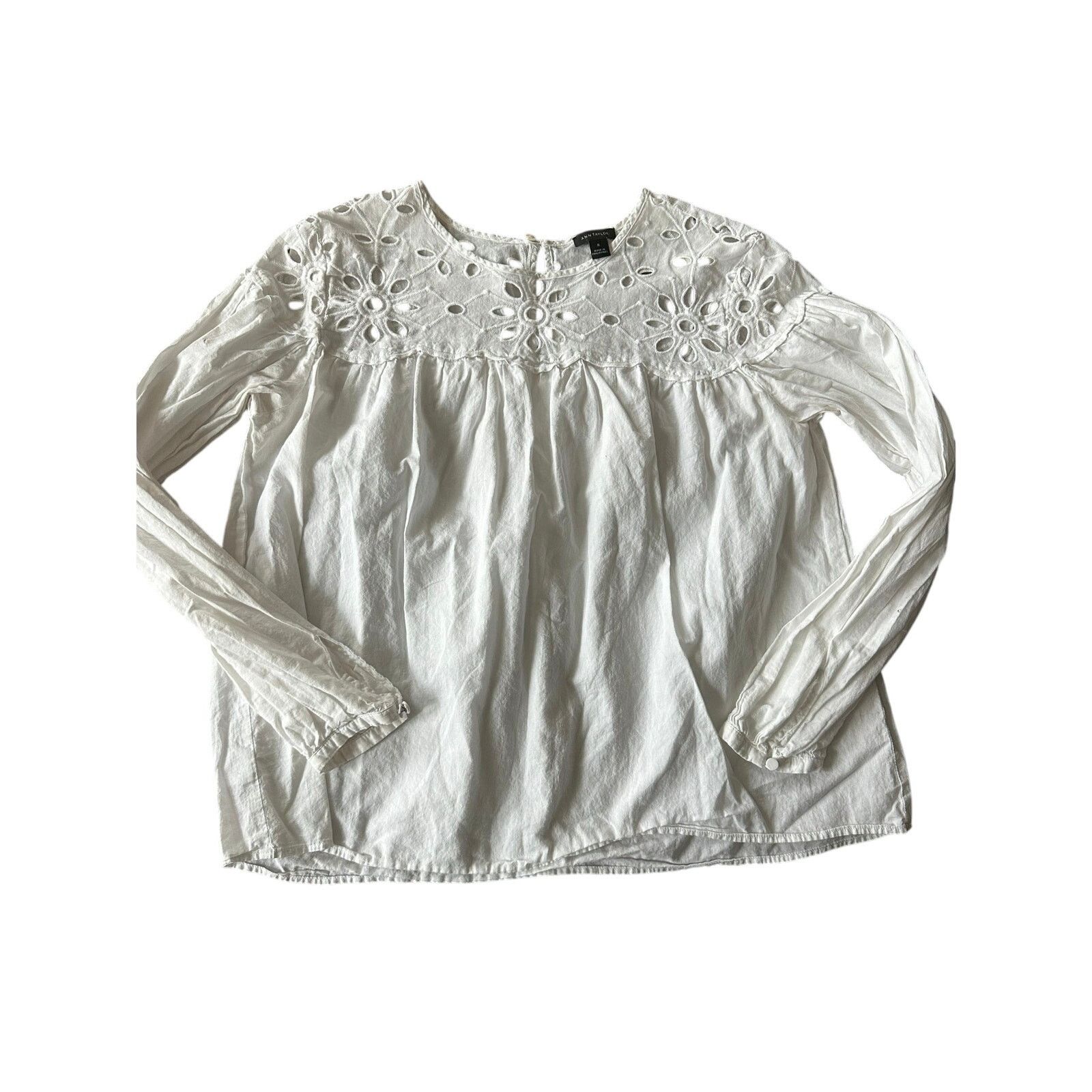 Ann Taylor Ann Taylor Medium eyelet blouse Size M / US 6-8 / IT 42-44 - 1 Thumbnail