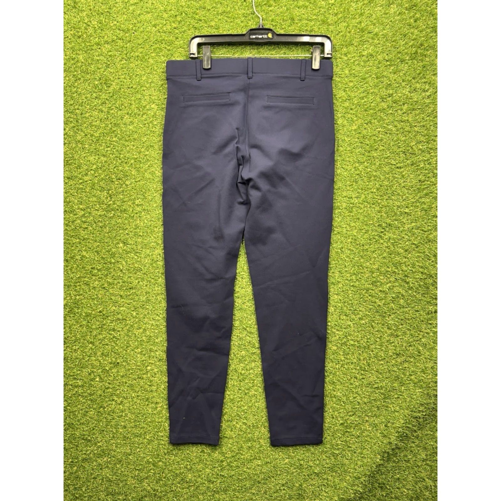 Vintage Betabrand Dress Pants Womens Large Slim Fit Skinny Blue Preppy Casual Stretch Size 36" / US 14 / IT 50 - 2 Thumbnail