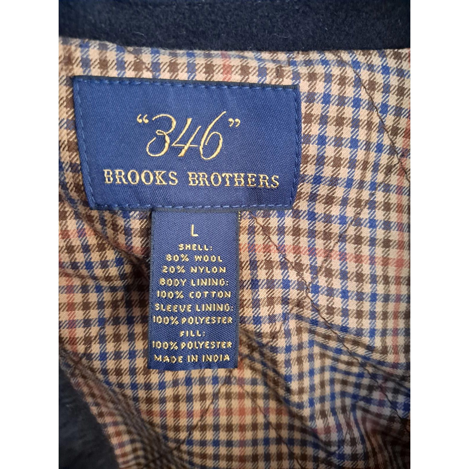 Brooks Brothers Brooks Brothers Wool Blend Black Overcoat with Plaid Quiltin Size US L / EU 52-54 / 3 - 3 Thumbnail