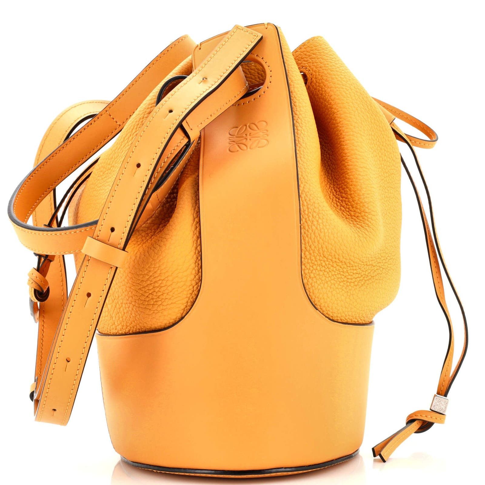 image of Loewe Balloon Bucket Bag Leather Medium in Yellow, Women's