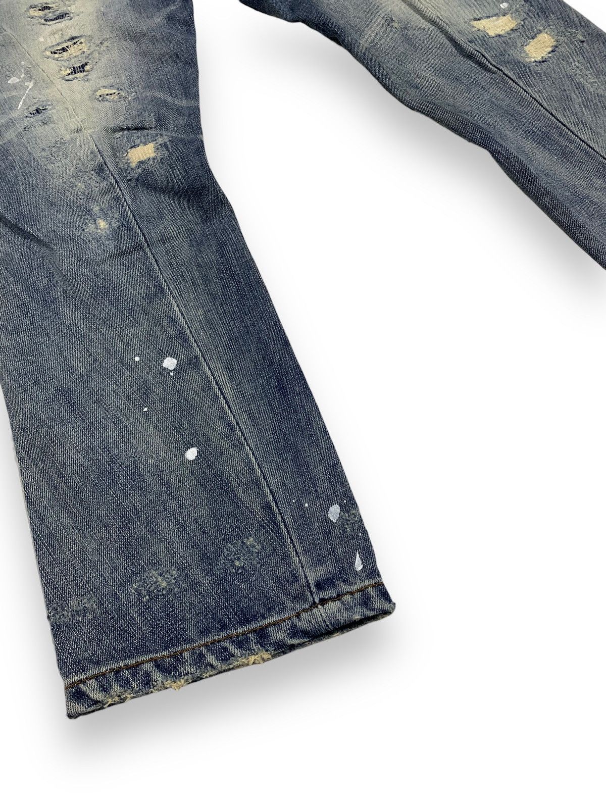 14th Addiction Japanese Brand Buckle Back Splatter Distressed Punk Jeans Size US 32 / EU 48 - 9 Thumbnail