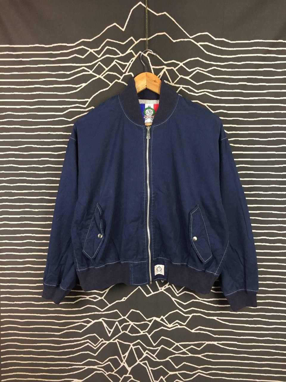 Vintage Journey Club Le Bleu Embroidered Logo Bomber Jacket Size US M / EU 48-50 / 2 - 2 Thumbnail