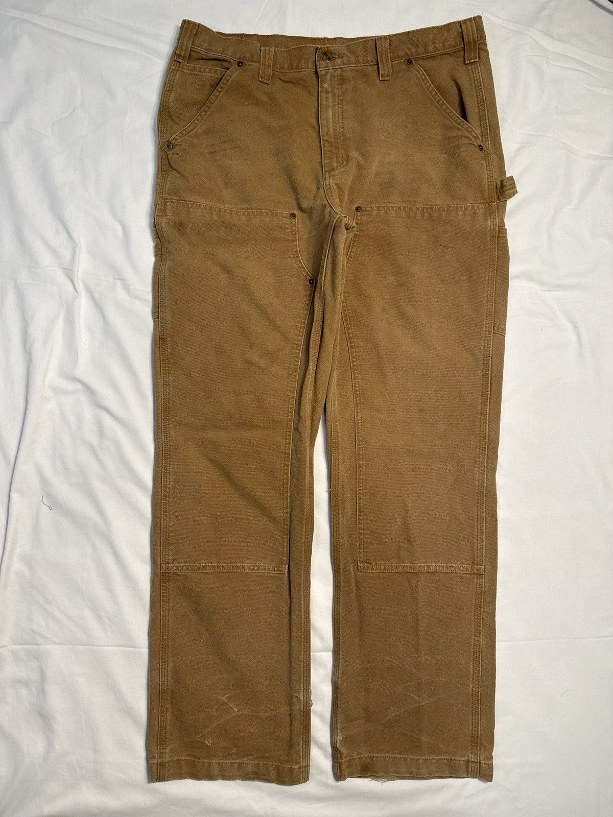 Vintage Carhartt Tan Double Knee Canvas Work Pants