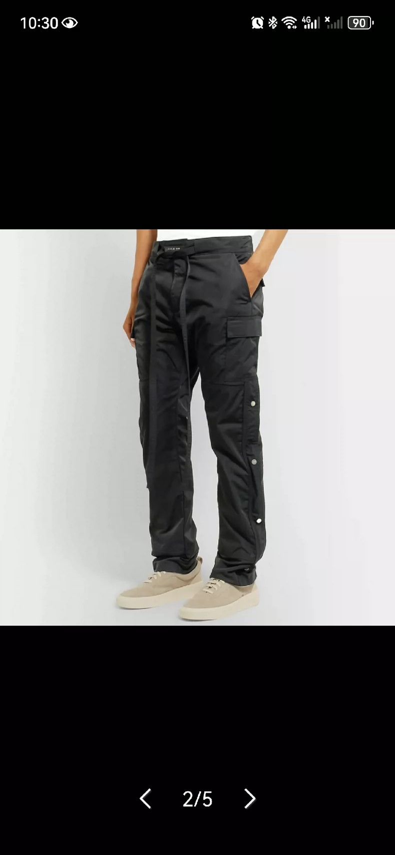 Fear of God Fear of God Solid color belt fastening cargo pants Size US 33 - 1 Thumbnail