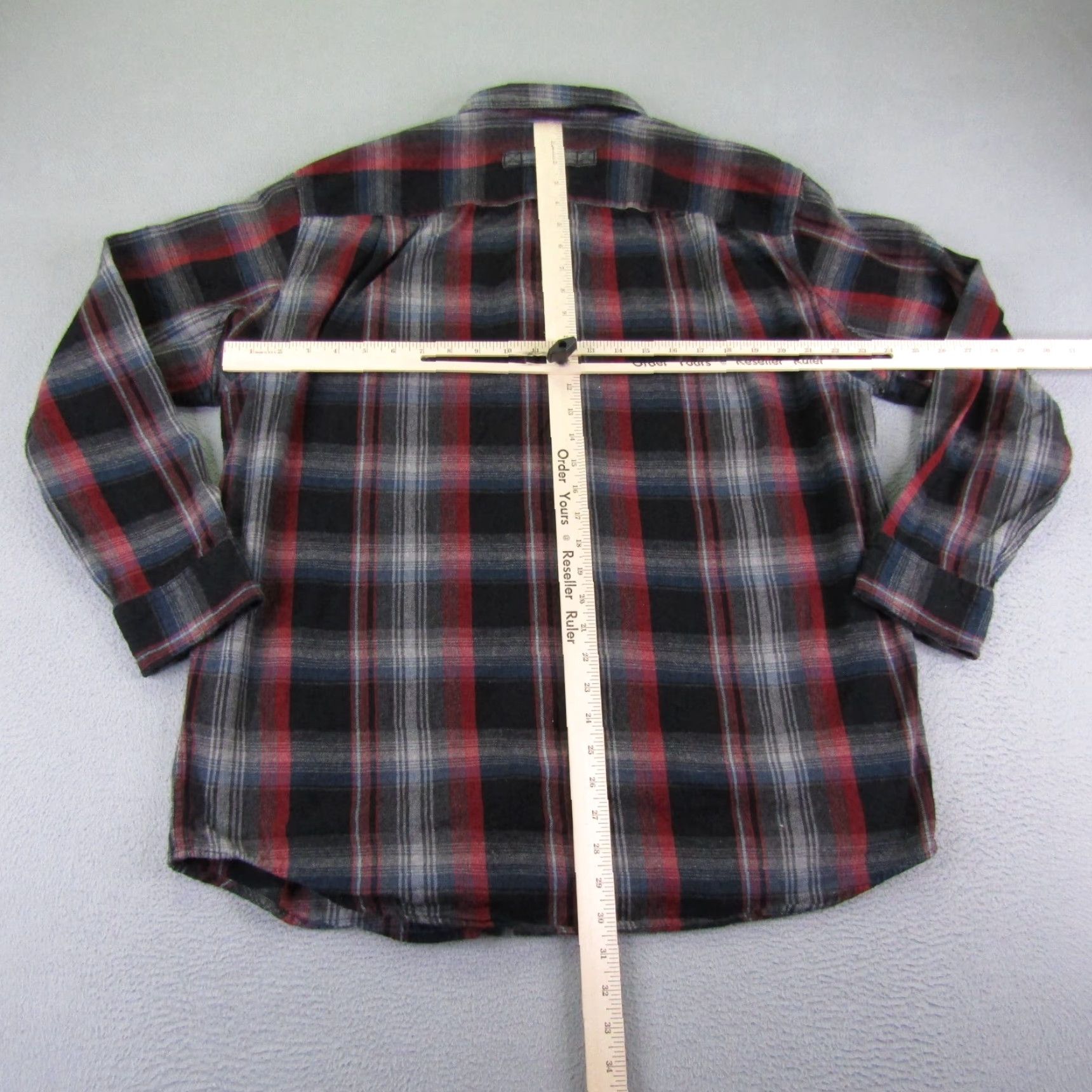 Vintage DULUTH Men's Large Red Black Gray Plaid Flannel Button-Up Shirt Relaxed Fit Work Outdoor Size US L / EU 52-54 / 3 - 5 Thumbnail