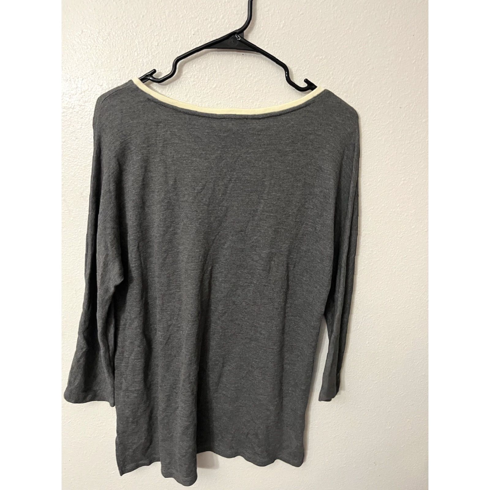 Talbots Talbots Women's Size Medium Gray Heavy Knit 3/4 Sleeve Crew Neck Sweater Size M / US 6-8 / IT 42-44 - 2 Thumbnail
