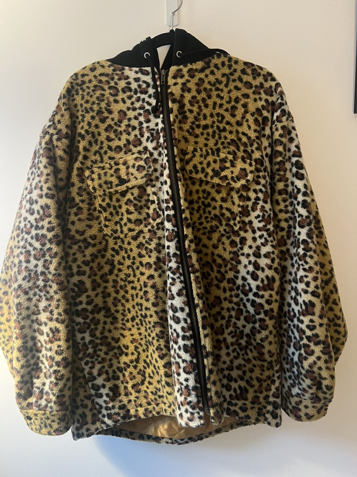 Pre-owned Supreme Fw23  Leopard Fleece Zip Up Jacket In Cheetah