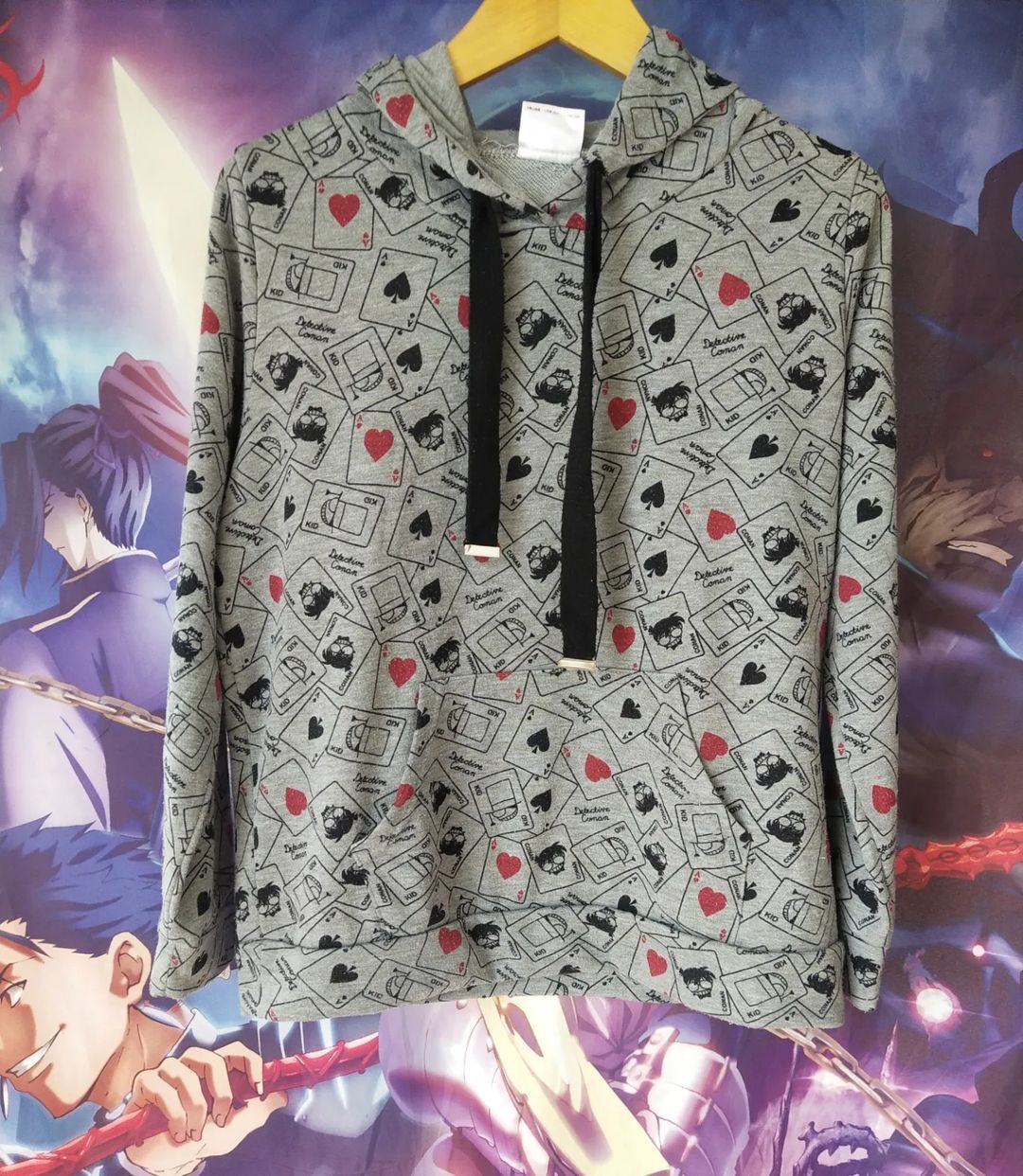 Anime × Japanese Brand Detective Conan Ace Card All Over Print Anime Hoodie Size US M / EU 48-50 / 2 - 1 Thumbnail