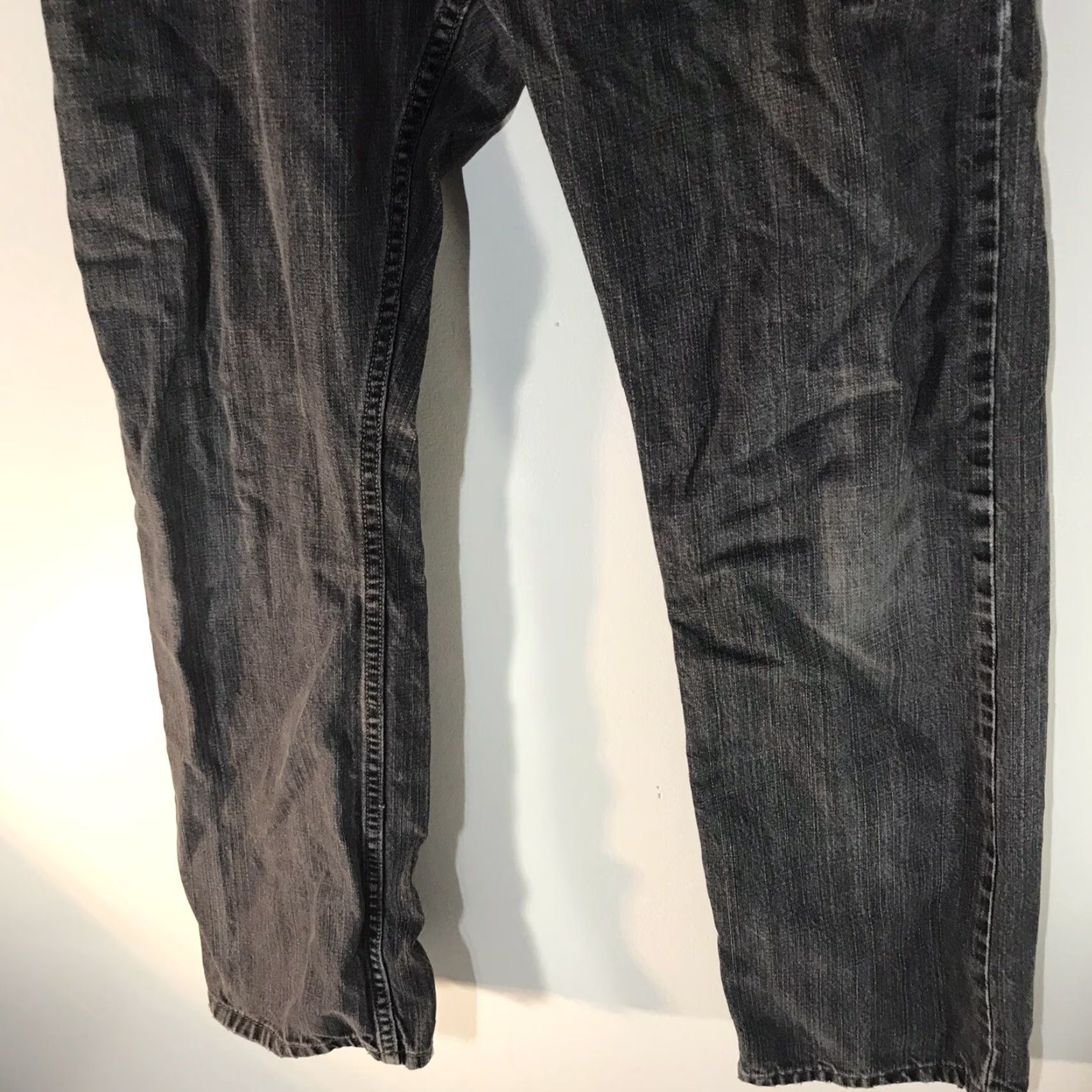 Levi's VINTAGE Levi's 514 Men’s Jeans Slim Straight 33x30 Cotton Gray Wash 90s Logo Made in Mexico Size US 33 - 3 Thumbnail