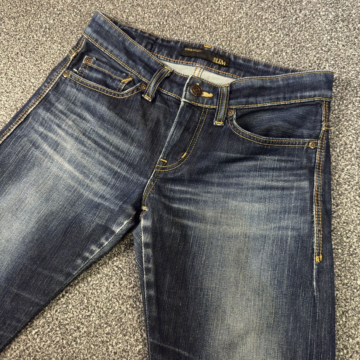 Beauty Beast Vintage 90s Archive Edwin 503 Zero Slim Low Rise Denim Size 29" - 4 Thumbnail