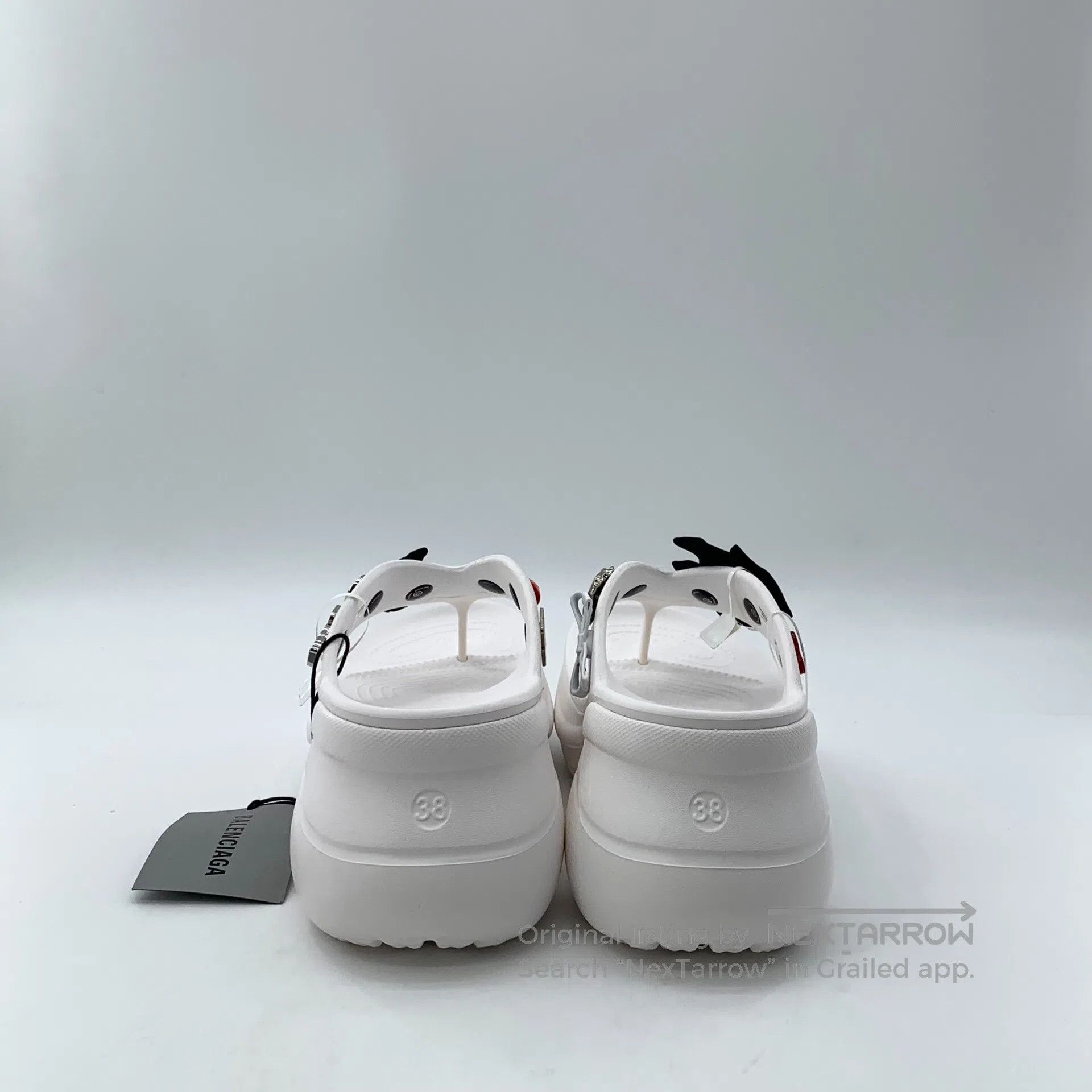 Balenciaga Balenciaga White heart butterfly knot diamond decoration t Size US 7.5 / IT 37.5 - 4 Thumbnail