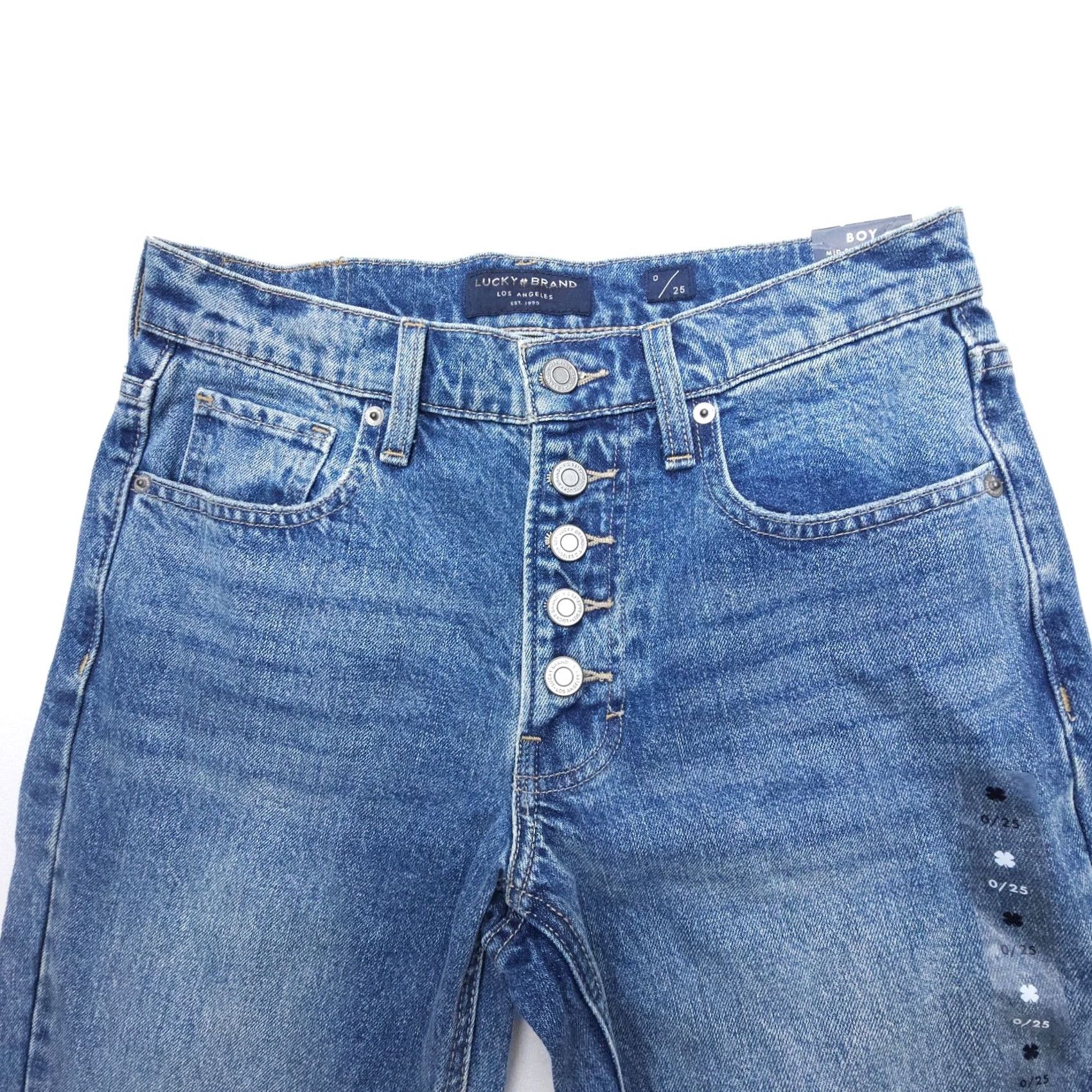 Lucky Brand Lucky Brand Mid Rise Relaxed Boy Jeans Womens 0 Button Fly Blue Denim NWT Jeans Size 25" / US 0 / IT 36 - 3 Thumbnail