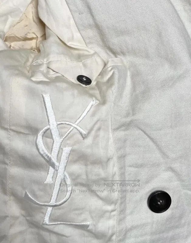 Yves Saint Laurent YSL White Cotton Women's Coat . Size XXS / US 00 / IT 34 - 5 Thumbnail