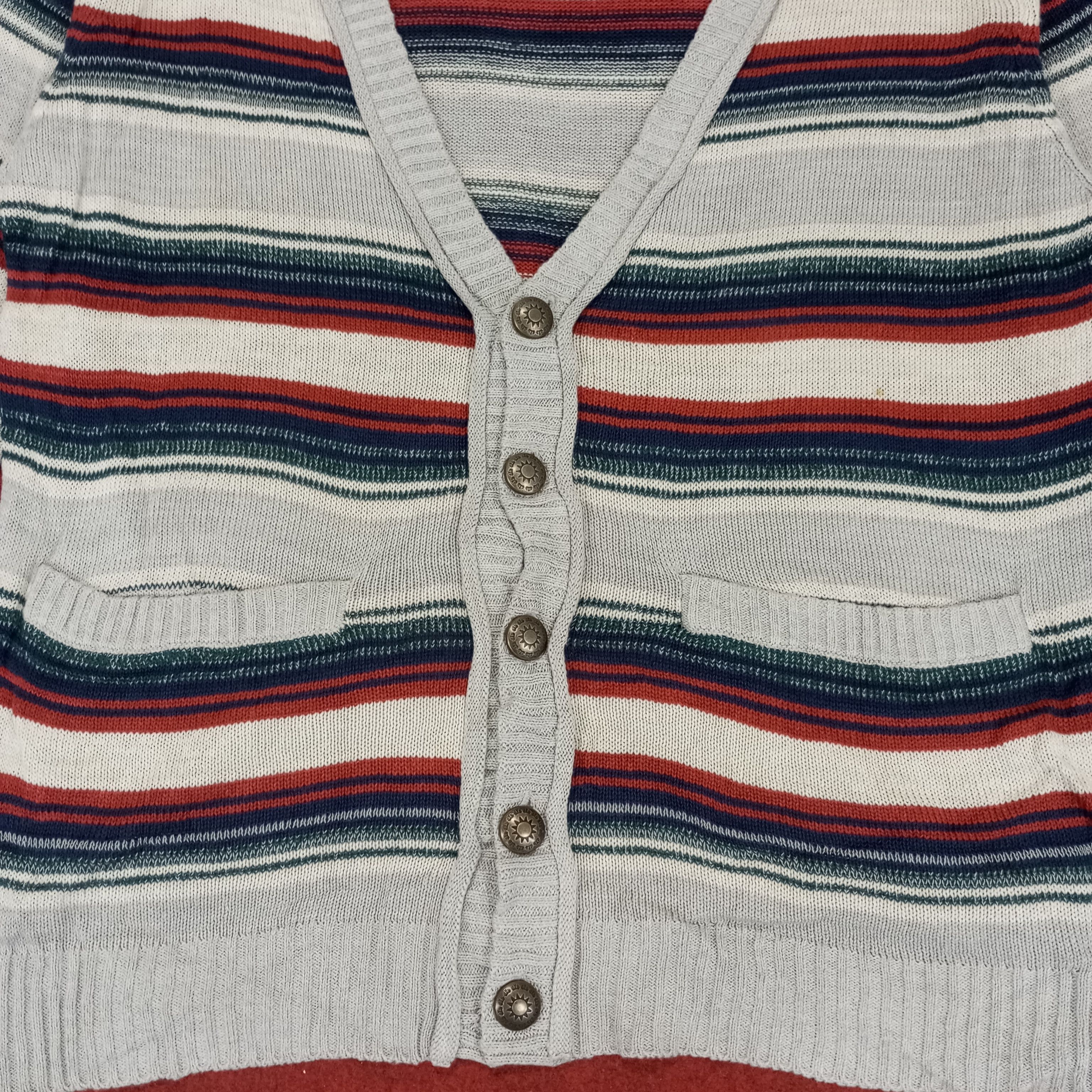 Vintage Sorri Dere Stripes Pocket Design Cardigan Sweater Size M / US 6-8 / IT 42-44 - 2 Thumbnail