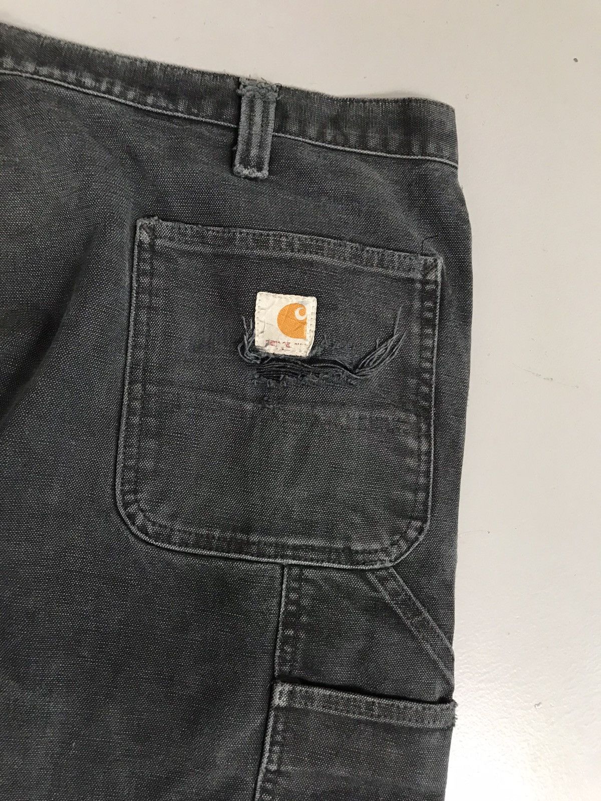 Carhartt × Vintage Faded Vintage Carhartt 100098 001 double knee denim Size US 42 / EU 58 - 12 Thumbnail