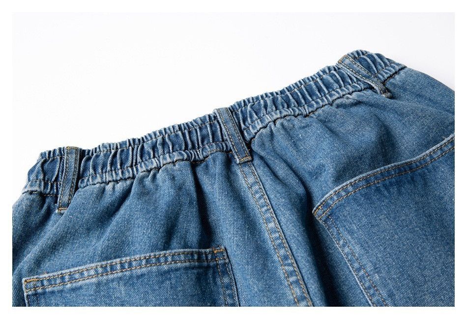 Vintage Retro washed straight leg men's loose casual denim shorts Size US 32 / EU 48 - 5 Thumbnail
