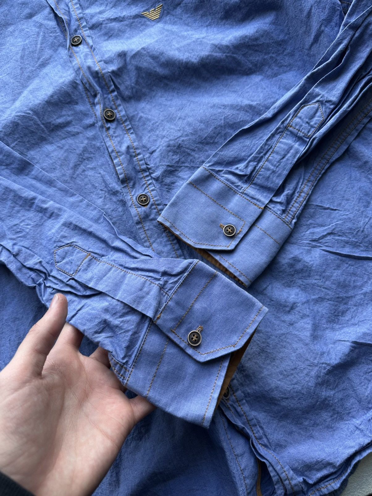 Armani × Vintage RARE🚨 ARMANI JEANS VINTAGE SHIRT LUXURY BUTTON UP 90s Size US M / EU 48-50 / 2 - 7 Thumbnail