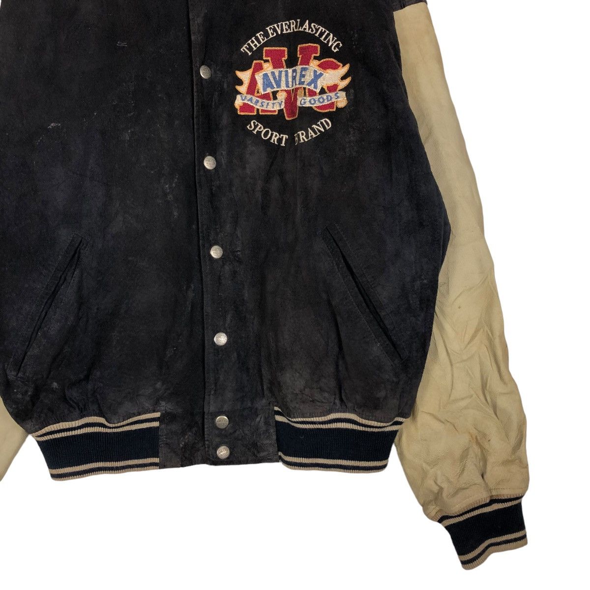 Avirex 🔥ARCHIVE VINTAGE LEATHER JACKET AVIREX USA VARSITY BIG LOGO Size US M / EU 48-50 / 2 - 10 Thumbnail