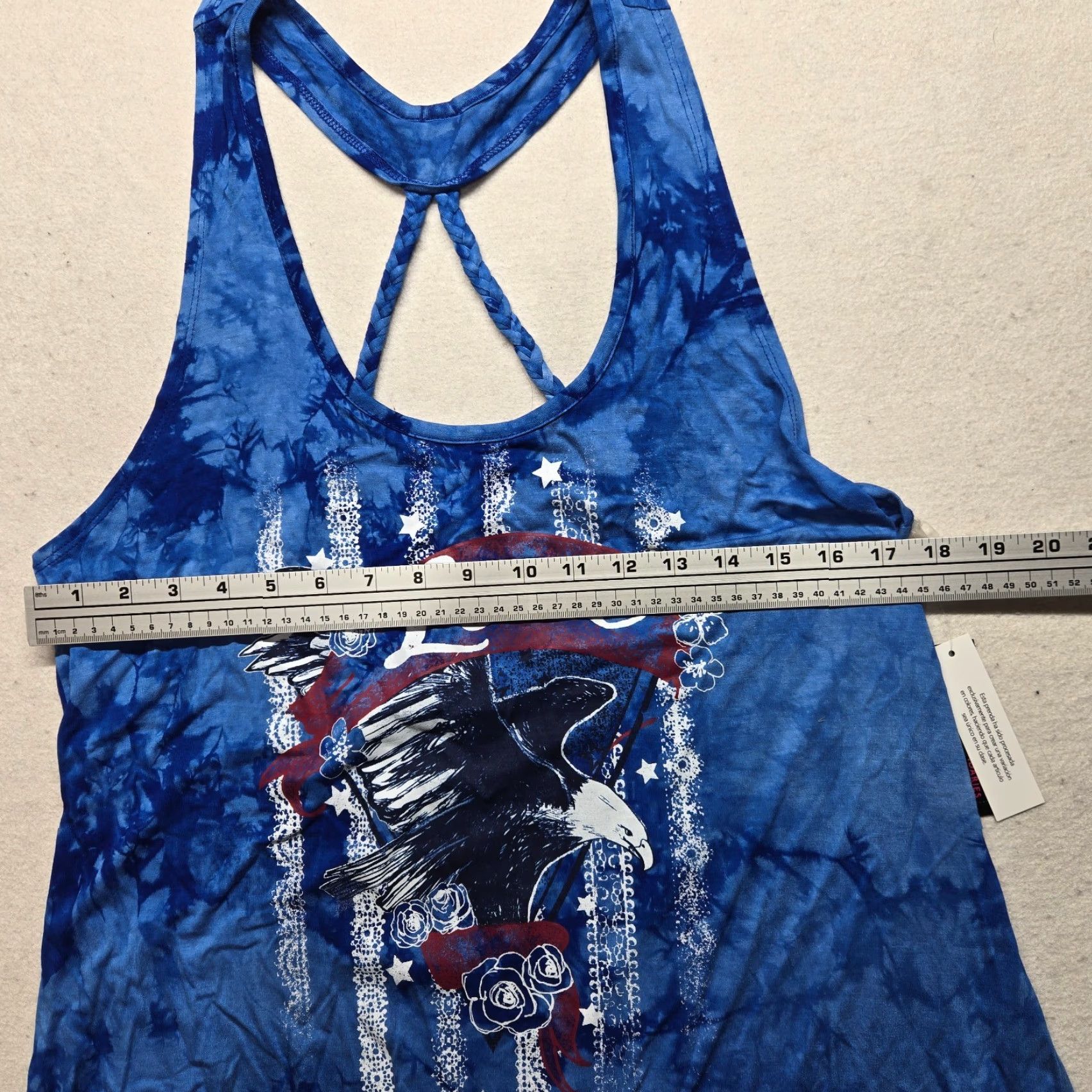 Vintage NEW Tank Top Racer Blue USA Eagle Adult Women's XL Shirt Sleeveless Cotton Plain Casual Summer Blue Ladies XL US flag Eagle Racerback Tank Shirt? Size XL / US 12-14 / IT 48-50 - 7 Thumbnail