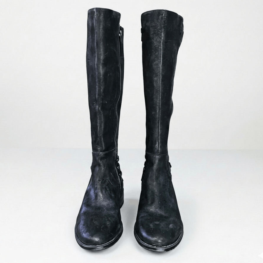 Steve Madden Steve Madden Size 9 Boots Zina Black Polished Suede Leather Size US 9 / IT 39 - 3 Thumbnail