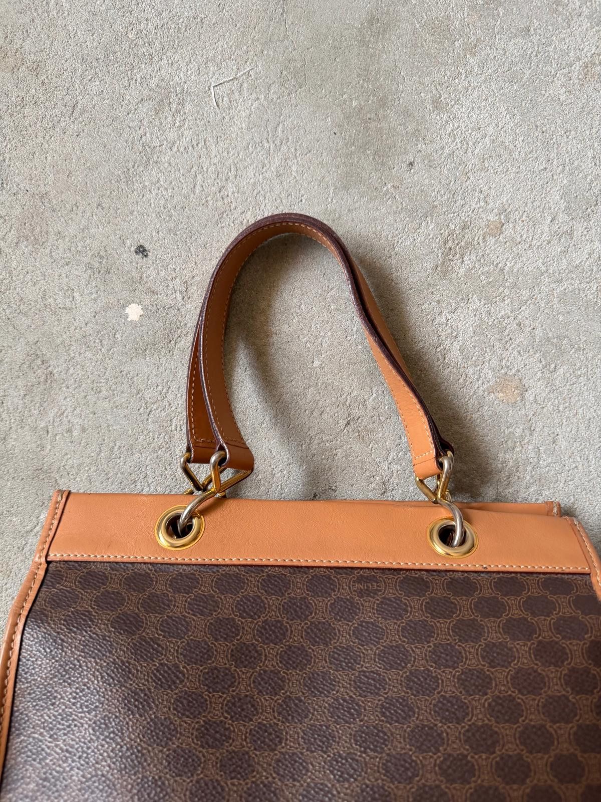 Celine Celine Macadam PVC Tote Bag Beige/Brown Size ONE SIZE - 3 Thumbnail
