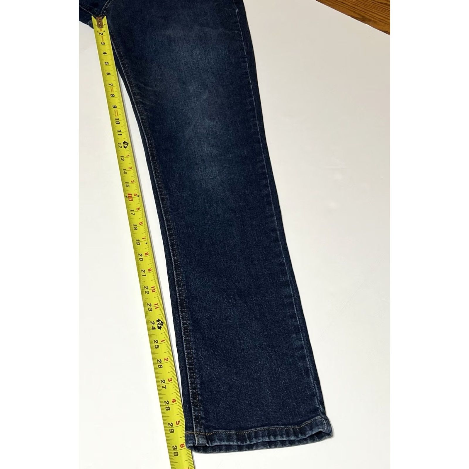 Mott & Bow Mott & Bow Women's Boyfriend Jeans Blue Mid Rise Regular Length 28x30 Stretch Denim Logo Zipper Pockets 28 Waist Pattern Solid Size 28" / US 6 / IT 42 - 5 Thumbnail