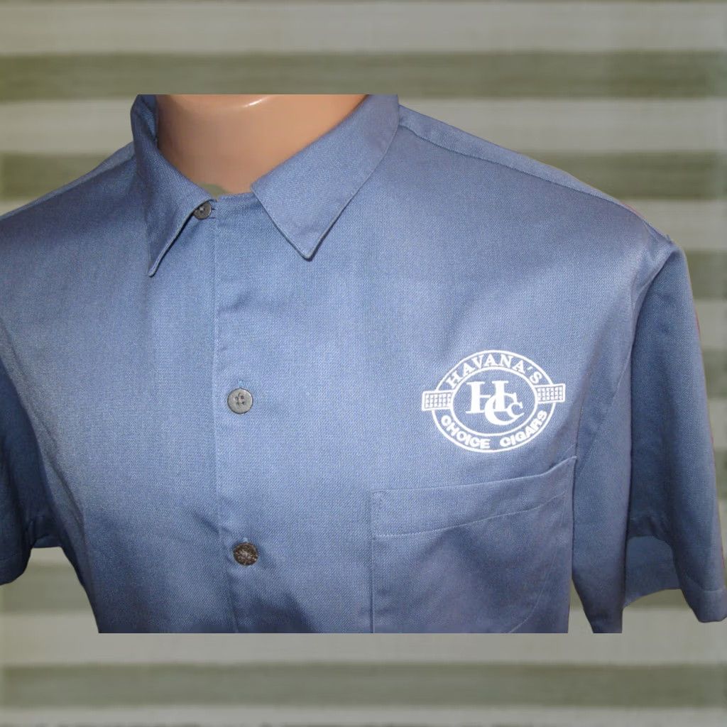 Port Authority VINTAGE HAVANA'S CHOICE Cigars Port Authority Button-Down Shirt Mens XL Blue Size US XL / EU 56 / 4 - 1 Thumbnail