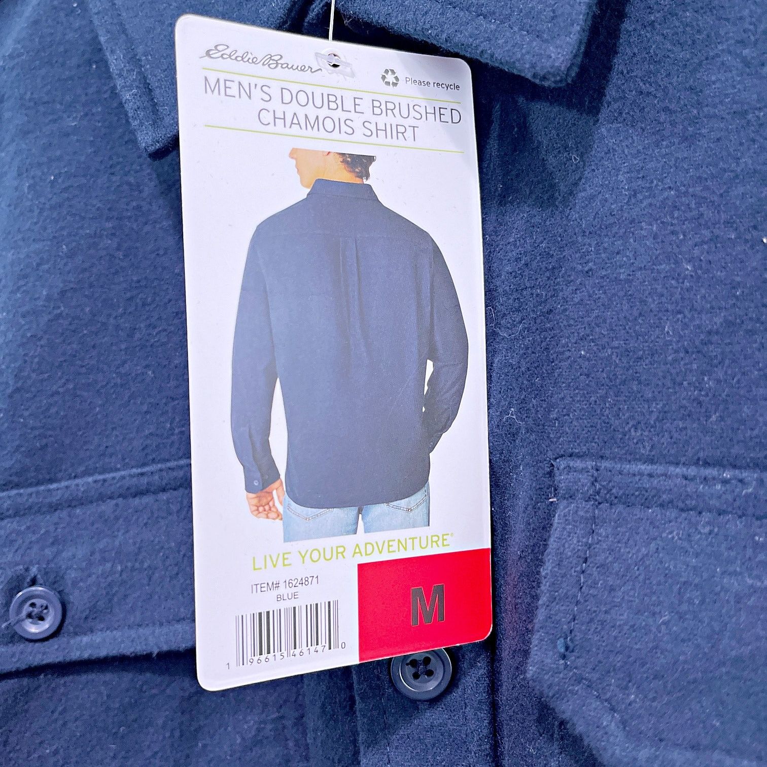 Eddie Bauer Eddie Bauer Double Brushed Chamois Shirt Blue Mens Medium Size US M / EU 48-50 / 2 - 7 Thumbnail