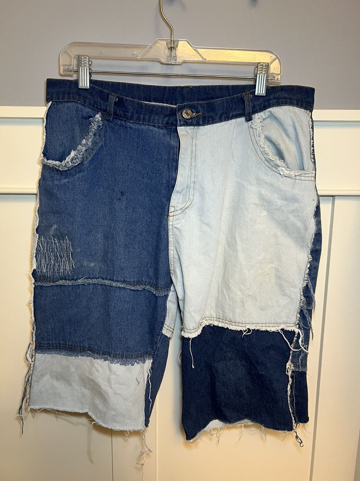 Other Distressed Denim patchwork jean shorts Size US 34 / EU 50 - 1 Thumbnail
