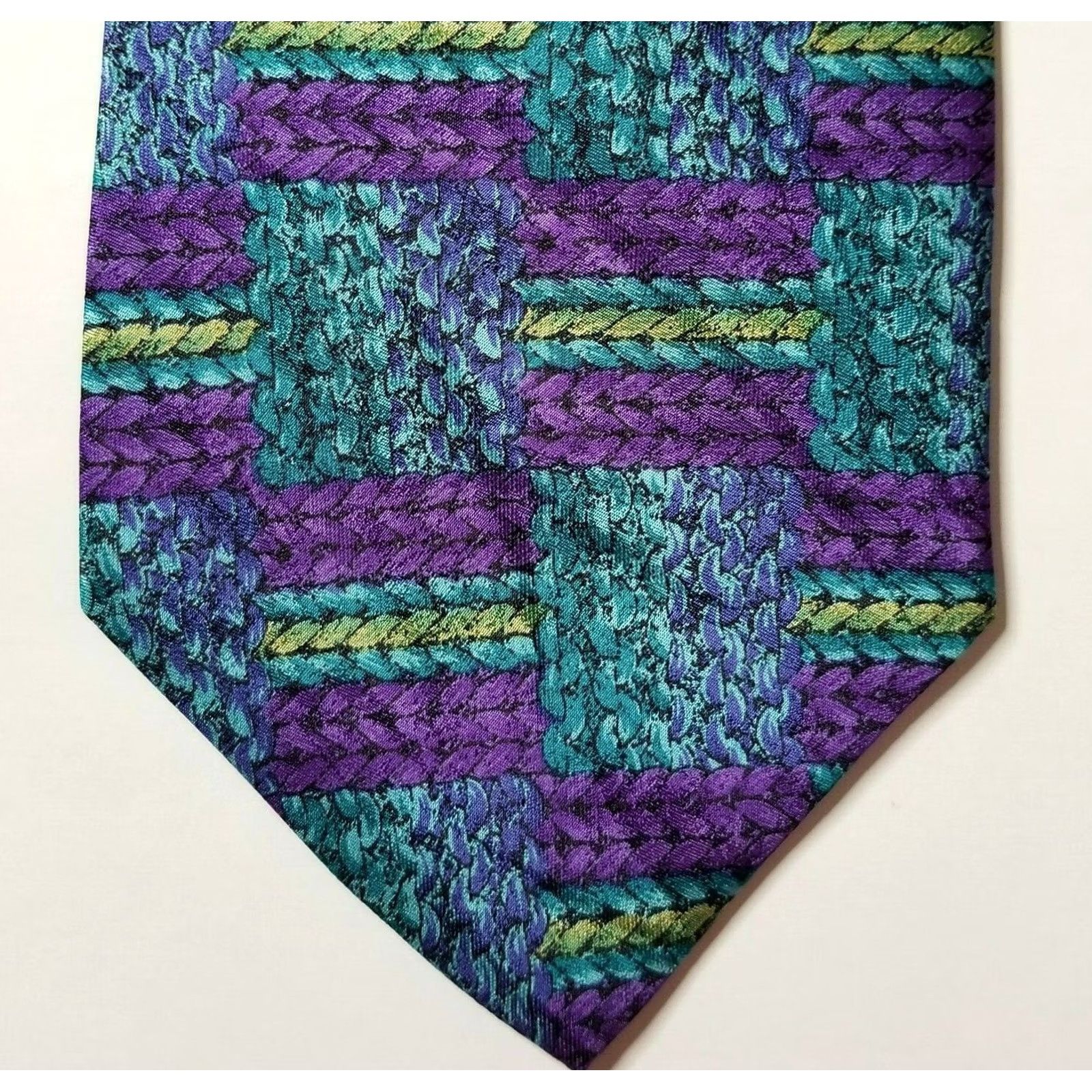 Missoni Missoni Cravatte Mens 100% Silk Necktie Multi-Color Patchwork Vines Italy EUC Tie Unstyled Size ONE SIZE - 2 Thumbnail