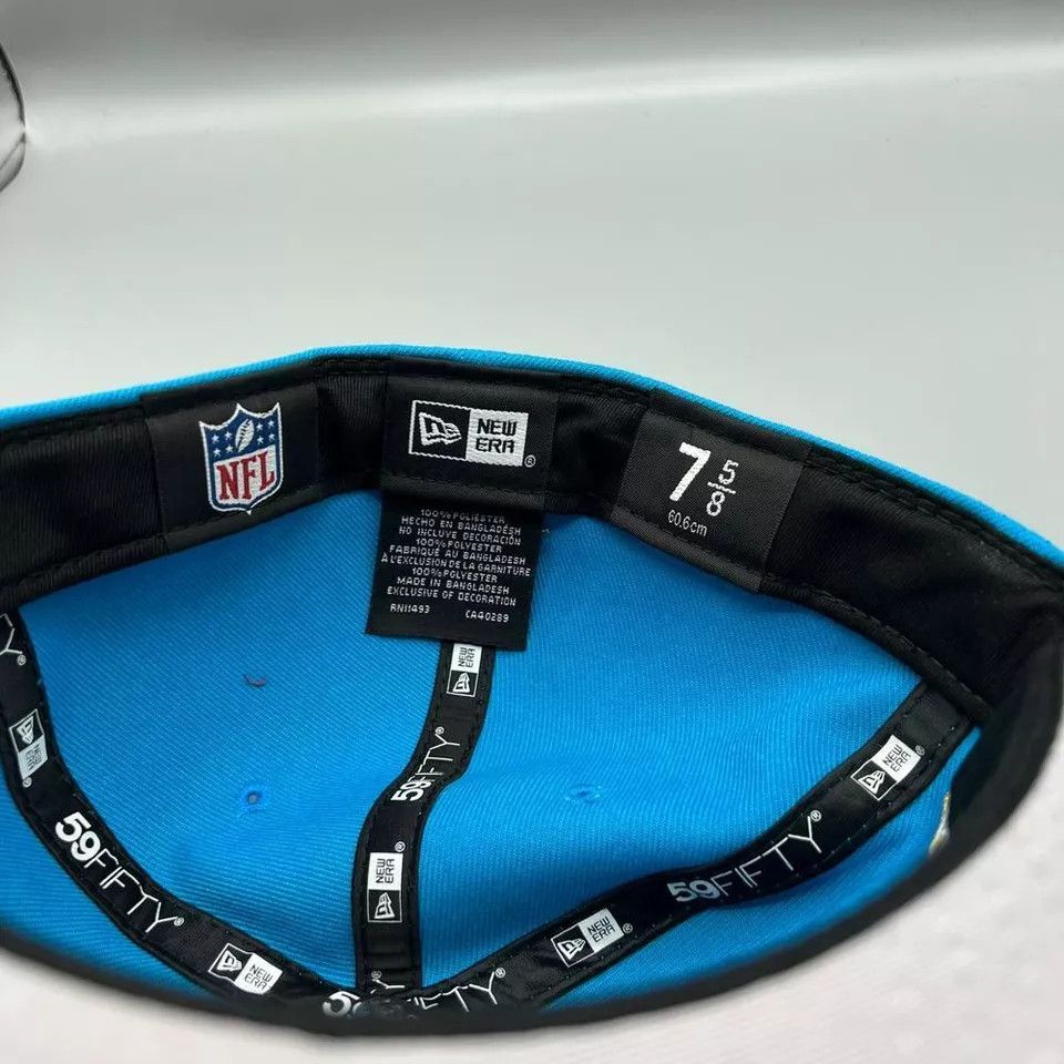 New Era Carolina Panthers Hat Men 7 5/8 59Fifty New Era NFL Fitted Size ONE SIZE - 7 Thumbnail