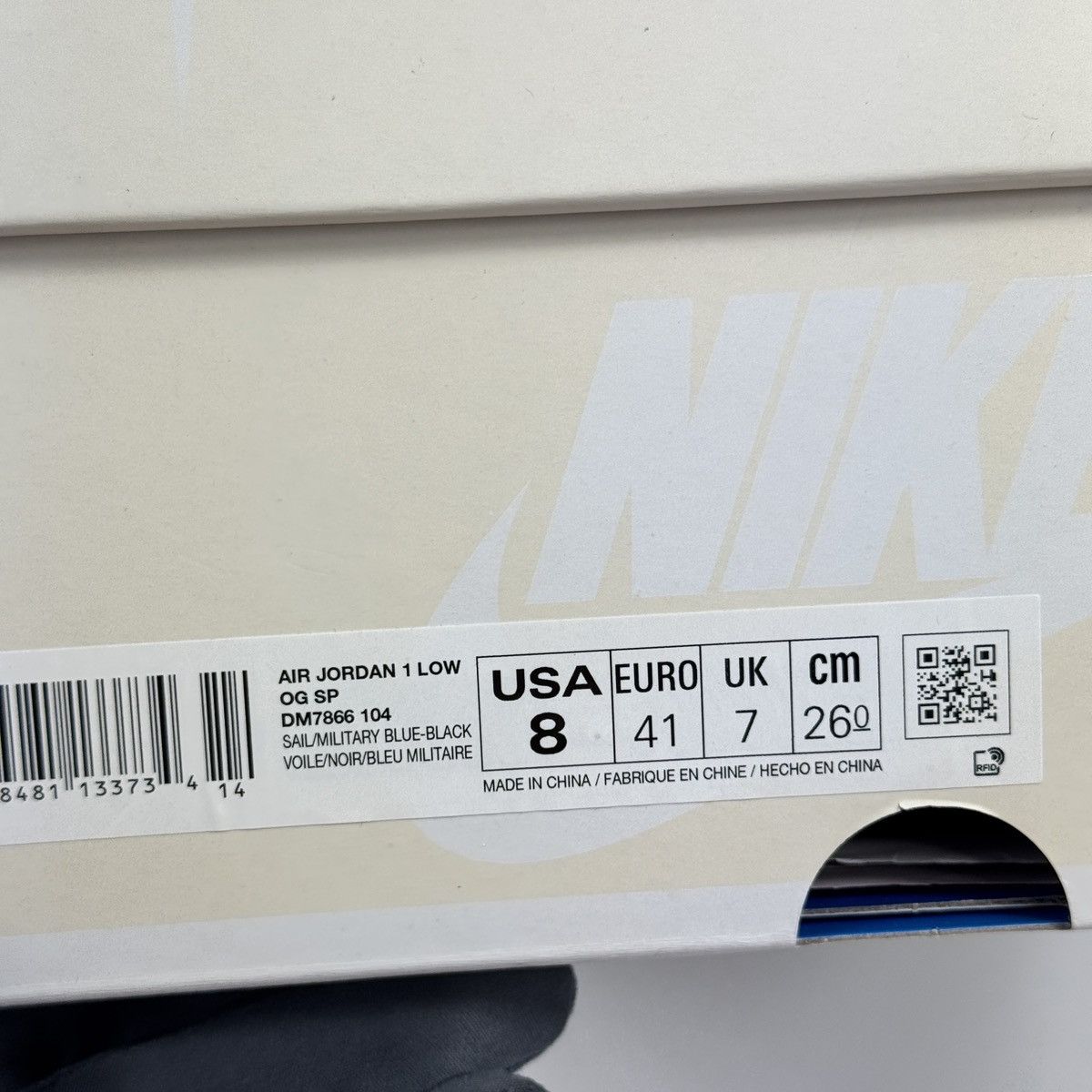 Fragment Design × Nike × Travis Scott JORDAN 1 RETRO LOW OG SP SAIL MILITARY BLUE SNEAKERS Size US 8 / EU 41 - 19 Thumbnail