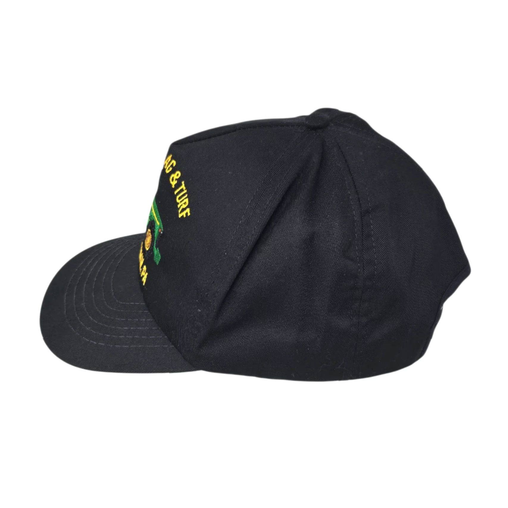 Vintage VINTAGE Deerfield AG & Turf Hat Cap Strap Back John Deere Tractor Black USA Made Size ONE SIZE - 4 Thumbnail
